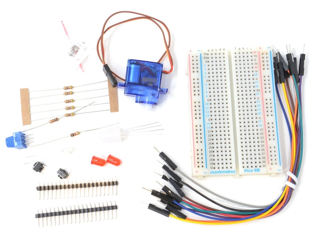 MonkMakes Elektronica kit 1 voor Raspberry Pico (lite edition)